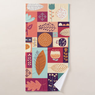 Nachtelijke decoratieve achtergrond badhanddoek