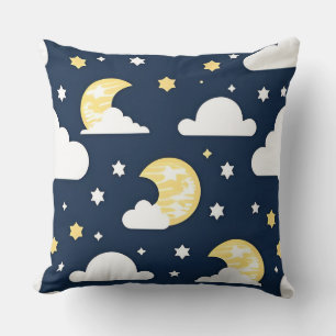 Nachtelijke hemel met sterren, maan en wolken kussen