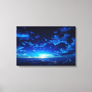 Nachtelijke hemel voor de dageraad canvas afdruk