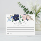 Nachtelijke ideeën voor marine- en Blush-datumkaar Kaart (Staand voorkant)