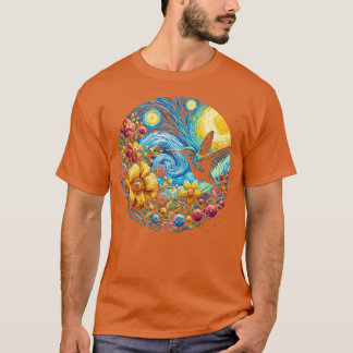 nachtelijke kolibrie met sterren t-shirt