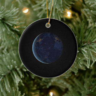 Nachtelijke lichten op planeet aarde (Westelijk ha Keramisch Ornament