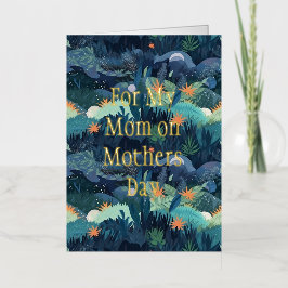 Nachtelijke Natuur Flora Moederdag Folie Wenskaart