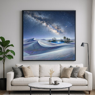 Nachtelijke Oase - Digitale Pastel Schilderstijl Poster