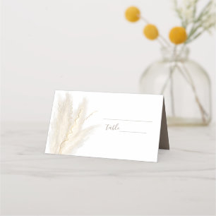 Nachtelijke Pampas Grass Wedding Folded Place Card