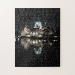 Nachtelijke Reflecties in Hannover, Duitsland Puzz Legpuzzel