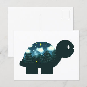 Nachtelijke Sky Cabine in het bos Turtle Briefkaart