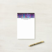 Nachtelijke skyline-gepersonaliseerde sjabloon post-it® notes (Op bureau)