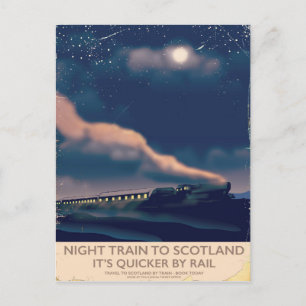Nachtelijke trein naar Schotland Briefkaart