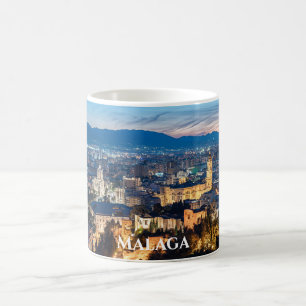 Nachtelijke uitzicht van de kathedraal van Malaga Koffiemok