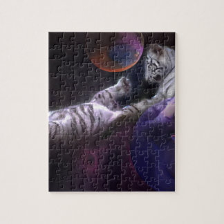 Nachtelijke witte tijgers legpuzzel