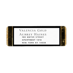 Nachten in het retouradres van graniet en gouden b etiket