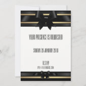 Nachten in zwart satijn en goud formele uitnodigin kaart (Voorkant)