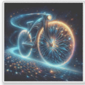 Nachtfietser in een kosmische vortex sticker (Voorkant)