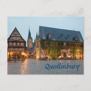 Nachtfoto van Quedlinburg Briefkaart
