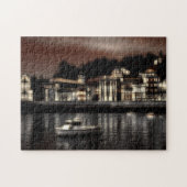 Nachtgebouwen digitaal effect stijl "impressie"  legpuzzel (Horizontaal)