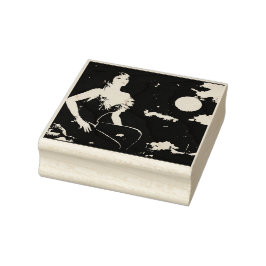 Nachtingale op een Parijs-dak Rubberstempel