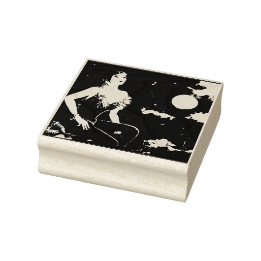 Nachtingale op een Parijs-dak Rubberstempel (Stempel)