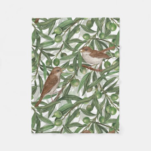 Nachtingales in de olijfboom fleece deken (Voorkant)