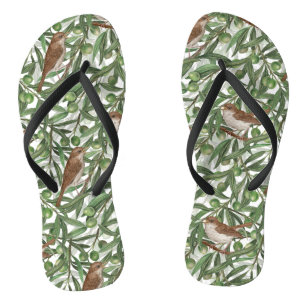 Nachtingales in de olijfboom teenslippers