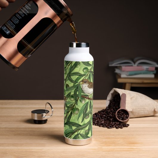 Nachtingales van de olijfboom 2 waterfles (Koffie)