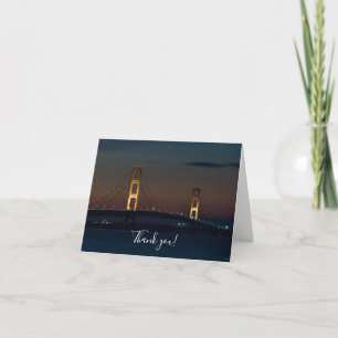 Nachtje bij Mackinac Bridge Dank je kaart