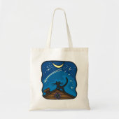 Nachtkat op de weg tote bag (Voorkant)