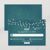Nachtlampjes en sterren Modern Wedding RSVP Kaart (Voorkant / Achterkant)