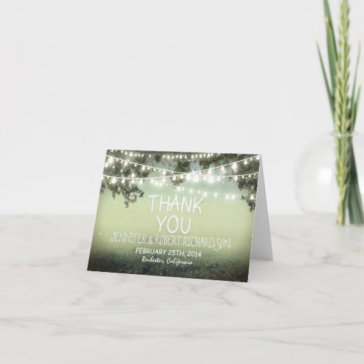 Nachtlampjes rustiek bedankjes bedankkaart (Voorkant)