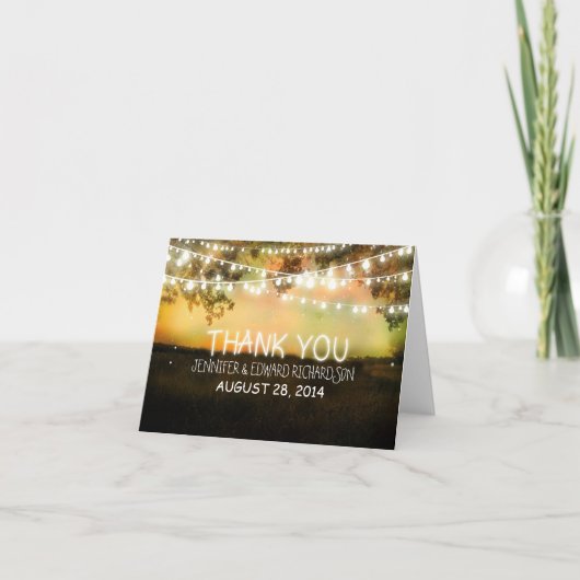 Nachtlampjes rustiek bedankjes bedankkaart (Voorkant)