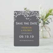 Nachtlampjes Sterretjes Geel Grijs Opslaan Datum Save The Date (Staand voorkant)