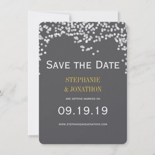 Nachtlampjes Sterretjes Geel Grijs Opslaan Datum Save The Date (Voorkant)