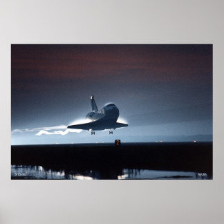 Nachtlanding van de Space Shuttle STS-80 Poster