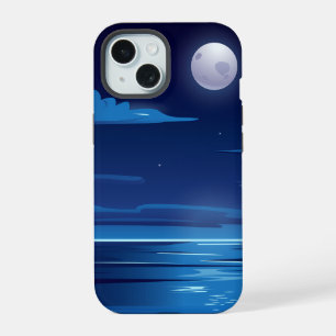 Nachtlandschap met zee iPhone 15 hoesje