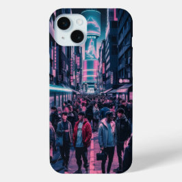 Nachtleven in de straten van Tokio iPhone 15 Mini Hoesje