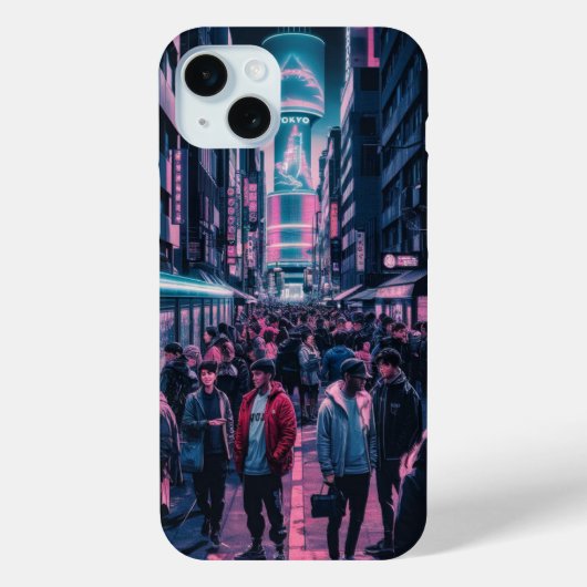 Nachtleven in de straten van Tokio Case-Mate iPhone Case (Achterkant)