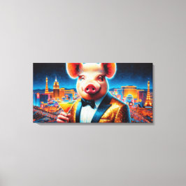 NACHTLEVEN IN VARKENSVLEES 8 CANVAS AFDRUK