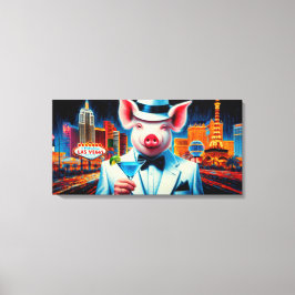 NACHTLEVEN IN VARKENSVLEES CANVAS AFDRUK