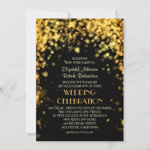 nachtlicht zwarte moderne huwelijksuitnodiging kaart