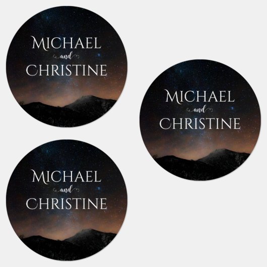 Nachtlucht bruiloft onder de sterren labels (Groep)