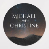 Nachtlucht bruiloft onder de sterren labels (Design 1)