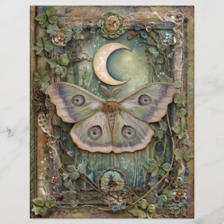 Nachtmaanvlinder Junk Journal Scrapbook Papier