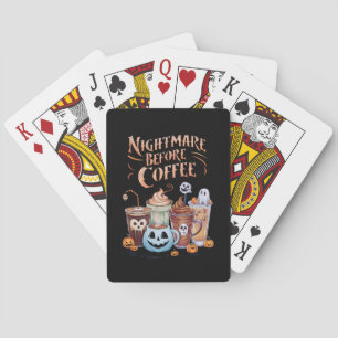 Nachtmerrie voor koffie Pompoen Kruiden Halloween Pokerkaarten