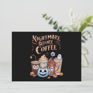 Nachtmerrie voor koffie Pumpkin Spice Halloween Kaart