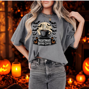 Nachtmerrie Voor Koffie Spooky Herfst Koffie Liefh T-shirt