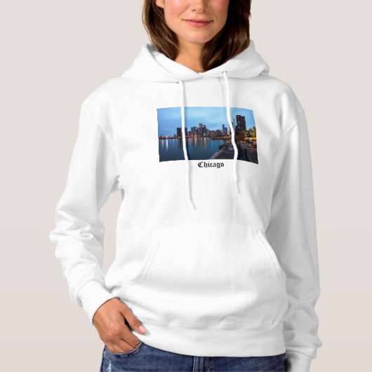 Nachtnacht bij de marine pier hoodie (Voorkant)
