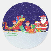 Nachtnacht voor Kerstmis Ronde Sticker (Voorkant)
