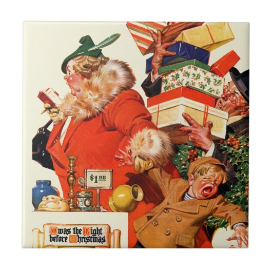 Nachtnacht voor Kerstmis Tegeltje (Voorkant)