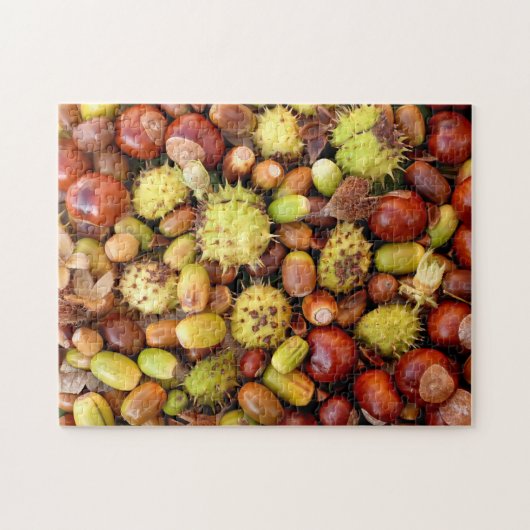 Nachtnoten en conkers legpuzzel (Horizontaal)