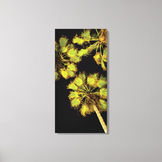 Nachtpalmbomen 16x32 inch canvas afdruk (Voorkant)